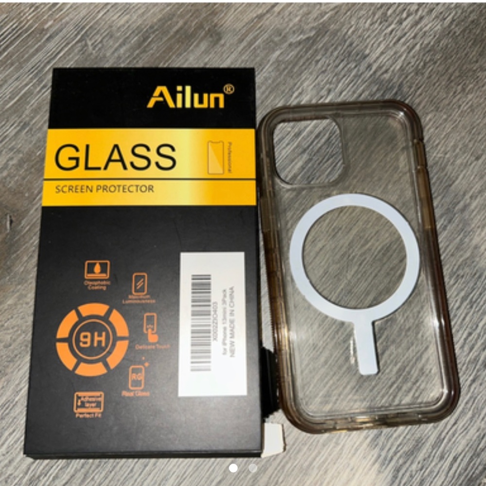 IPhone 13 mini clear magnetic case with 2 glass screen protectors